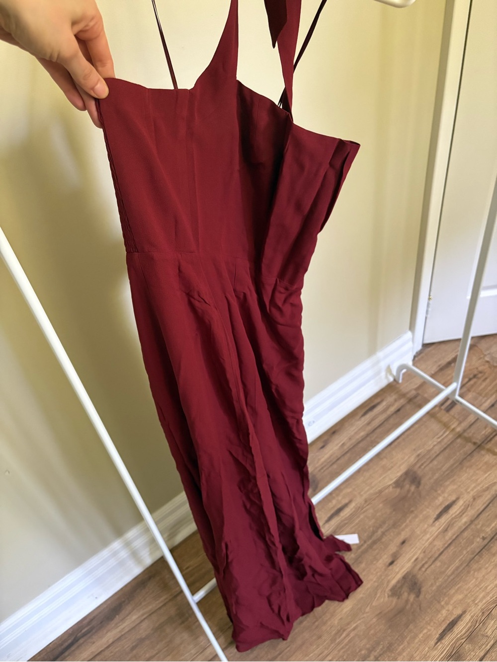 Reformation Jovelle Halter Structured top Square neckline Slit Dress - Picture 9 of 12